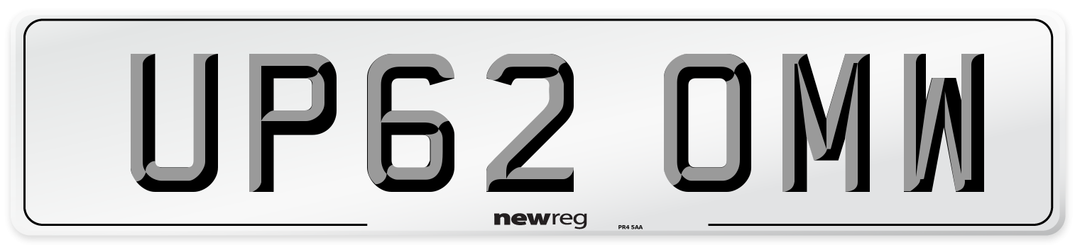 UP62 OMW Number Plate from New Reg